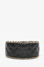 Pre-Loved Chanel™ Runway 2022 Black Lambskin Leather CC Logo Round Caged Crossbody Bag