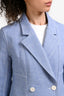 Christian Dior 2017 Resort Blue Bead Detail Pocket Double Breasted Coat Size 4