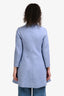 Christian Dior 2017 Resort Blue Bead Detail Pocket Double Breasted Coat Size 4