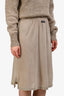 Miu Miu 2023 Taupe Cotton Ruched Waist Skirt Size S