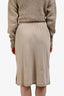 Miu Miu 2023 Taupe Cotton Ruched Waist Skirt Size S