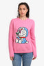 Gucci x Doraemon Pink Wool Graphic Print Sweater Size S