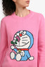 Gucci x Doraemon Pink Wool Graphic Print Sweater Size S