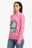 Gucci x Doraemon Pink Wool Graphic Print Sweater Size S