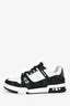 Louis Vuitton White Leather/Grey Monogram Denim Sneakers Size 39