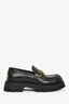Gucci Black Leather Horsebit Lug Loafers Size 39.5