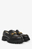 Gucci Black Leather Horsebit Lug Loafers Size 39.5