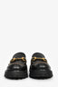 Gucci Black Leather Horsebit Lug Loafers Size 39.5