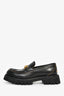 Gucci Black Leather Horsebit Lug Loafers Size 39.5