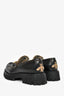 Gucci Black Leather Horsebit Lug Loafers Size 39.5