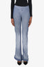 Chloe Blue Tweed/Silk Flare Leg Flare Size 38