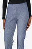 Chloe Blue Tweed/Silk Flare Leg Flare Size 38