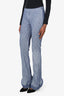 Chloe Blue Tweed/Silk Flare Leg Flare Size 38