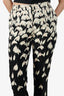 Valentino Black Floral Printed Straight Leg Pants Size 42