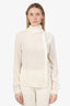 Saint Laurent White Silk Blouse With Wrap Scarf Size 38
