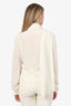 Saint Laurent White Silk Blouse With Wrap Scarf Size 38