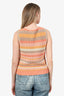 Valentino Orange Patterned Round Neck Sweater Vest Estimated Size S