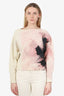 Alexander McQueen White/Pink Wool Bateau Neckline Sweater Size S