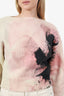 Alexander McQueen White/Pink Wool Bateau Neckline Sweater Size S