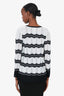 M Missoni Black/White Chevron Pattern Cotton Open Front Cardigan Size 40