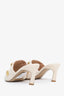 Valentino White Leather Quilted Leather Roman Stud Mules Size 38