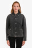 Pre-Loved Chanel™ 2023 Black Denim Glittered Logo Jacket Size 42