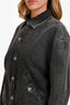 Pre-Loved Chanel™ 2023 Black Denim Glittered Logo Jacket Size 42