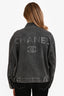 Pre-Loved Chanel™ 2023 Black Denim Glittered Logo Jacket Size 42