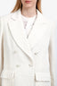Pre-Loved Chanel™ 2019 White Faux Pearl Button La Pausa Tweed Blazer Size 44