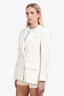 Pre-Loved Chanel™ 2019 White Faux Pearl Button La Pausa Tweed Blazer Size 44