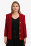 Pre-Loved Chanel™ Red 4 Pocket Tweed Jacket Est Size M