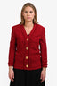 Pre-Loved Chanel™ Red 4 Pocket Tweed Jacket Est Size M