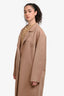 Miu Miu 2024 Brown Wool/Cashmere Logo Coat Size 36