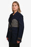 Gucci Navy Wool/Grey Corset Detail Double Breasted Blazer Size 44