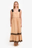 Gucci Beige/Black Lace Embellished Maxi Dress With Slip Dress Size 44