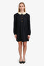 Gucci 2018 Navy Peter Pan Collar Long Sleeve Mini Dress Size 44