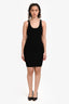 Versace Black Ribbed Knit Mini Dress Size 40