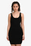 Versace Black Ribbed Knit Mini Dress Size 40