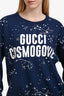 Gucci Navy Crystal Embellished "Gucci Cosmogonie" Crewneck Sweater Size L