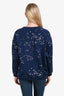 Gucci Navy Crystal Embellished "Gucci Cosmogonie" Crewneck Sweater Size L