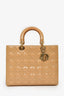 Christian Dior 2011 Beige Patent Cannage Leather Large Lady Dior with Strap