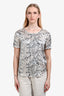 Equipment White Silk Snake Print Blouse Size S