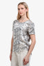 Equipment White Silk Snake Print Blouse Size S
