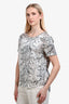 Equipment White Silk Snake Print Blouse Size S