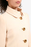 Prada 2012 Cream Wool Single Breasted Midi Coat Size 38