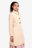 Prada 2012 Cream Wool Single Breasted Midi Coat Size 38