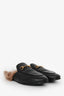 Gucci Black Fur Horsebit Princetown Slides Size 40
