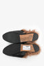 Gucci Black Fur Horsebit Princetown Slides Size 40