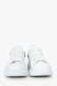 Alexander McQueen White/Green Leather Embellished Oversized Sneaker Size 38.5