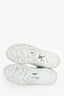 Alexander McQueen White/Green Leather Embellished Oversized Sneaker Size 38.5